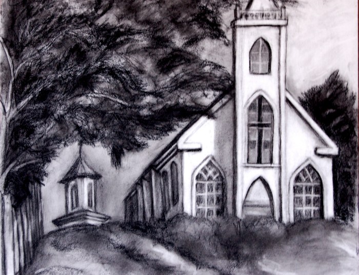 St. Theresa"s Church, Bodega CA (pencil)